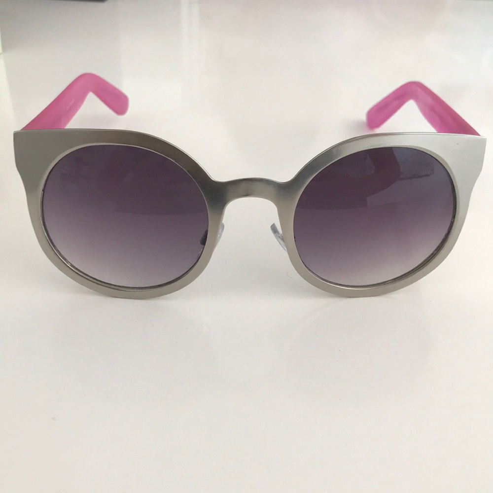 Quay Eyewear Silver and Pink Sunglasses